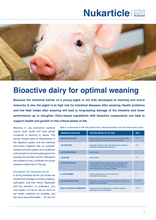 Bioactive dairy for optimal weaning