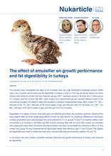 The effect of emulsifier on growth performance and fat digestibility in turkeys